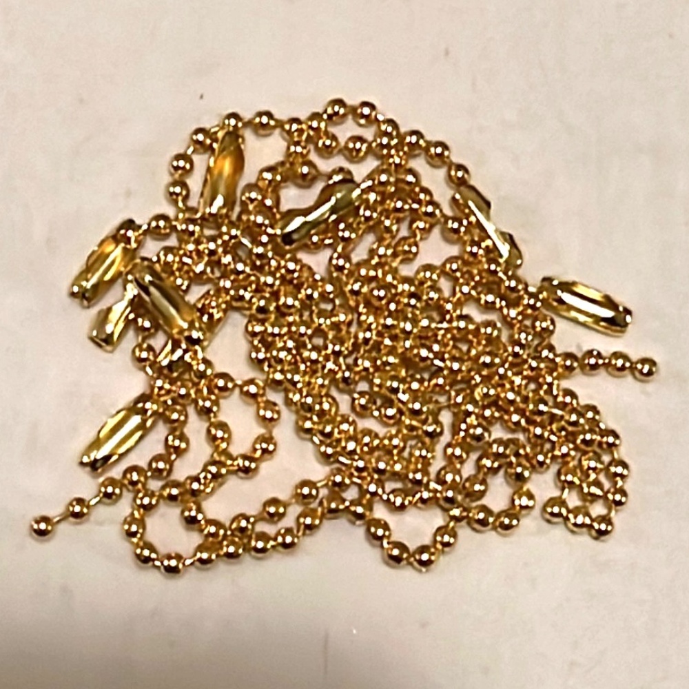 Lot of 10 4-inch Gold Tone Metal Ball Beads Chain with Connectors - Picture 3 of 6